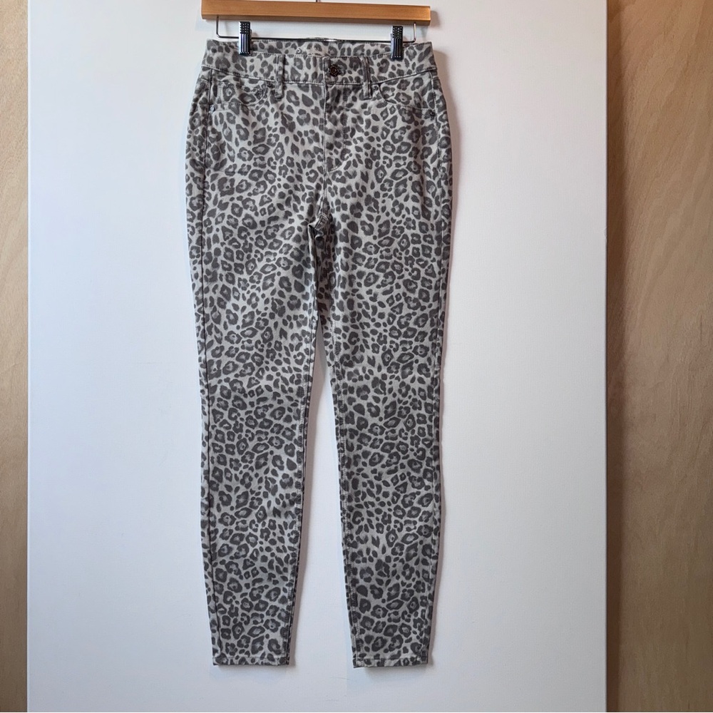 WHBM Skinny Ankle Jeans High-Rise Leopard Print Size 0 Mob Wife Glam Edgy Chic